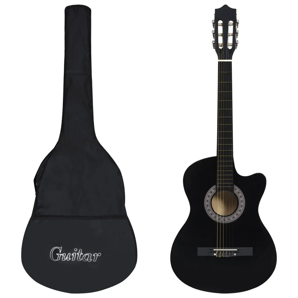 vidaXL Set Chitarra Classica Western 12 pz con 6 Corde Nera 38