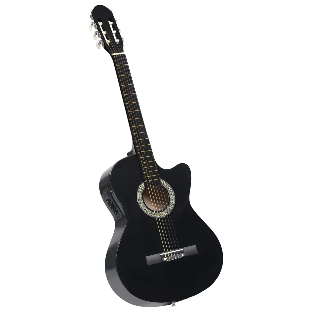 Chitarra Classica Western con Equalizzatore e 6 Corde Nera