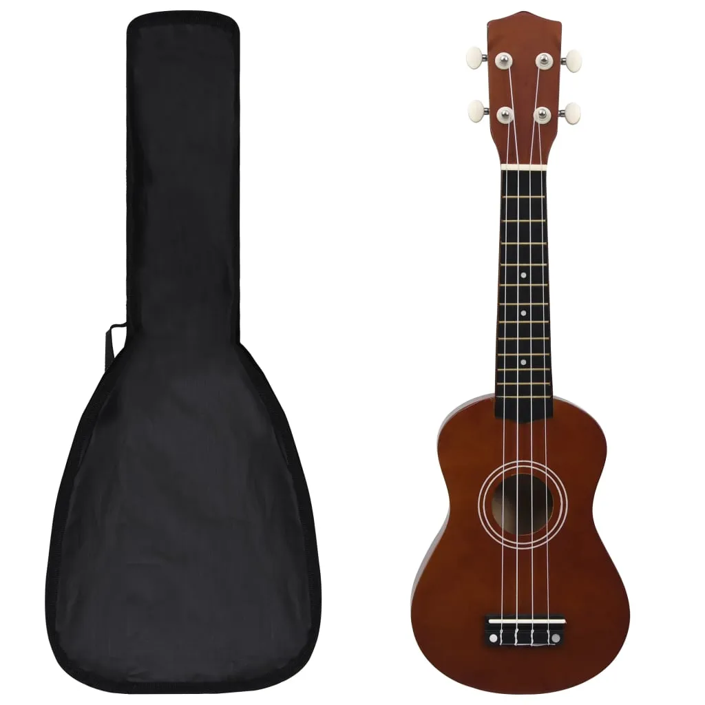 vidaXL Set Ukulele Soprano con Borsa per Bambini Legno Naturale 21