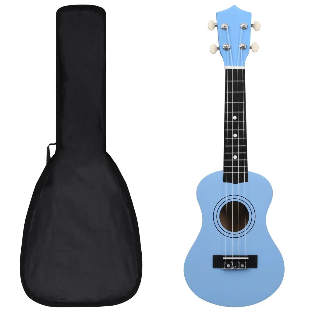 vidaXL Set Ukulele Soprano con Borsa per Bambini Blu 21