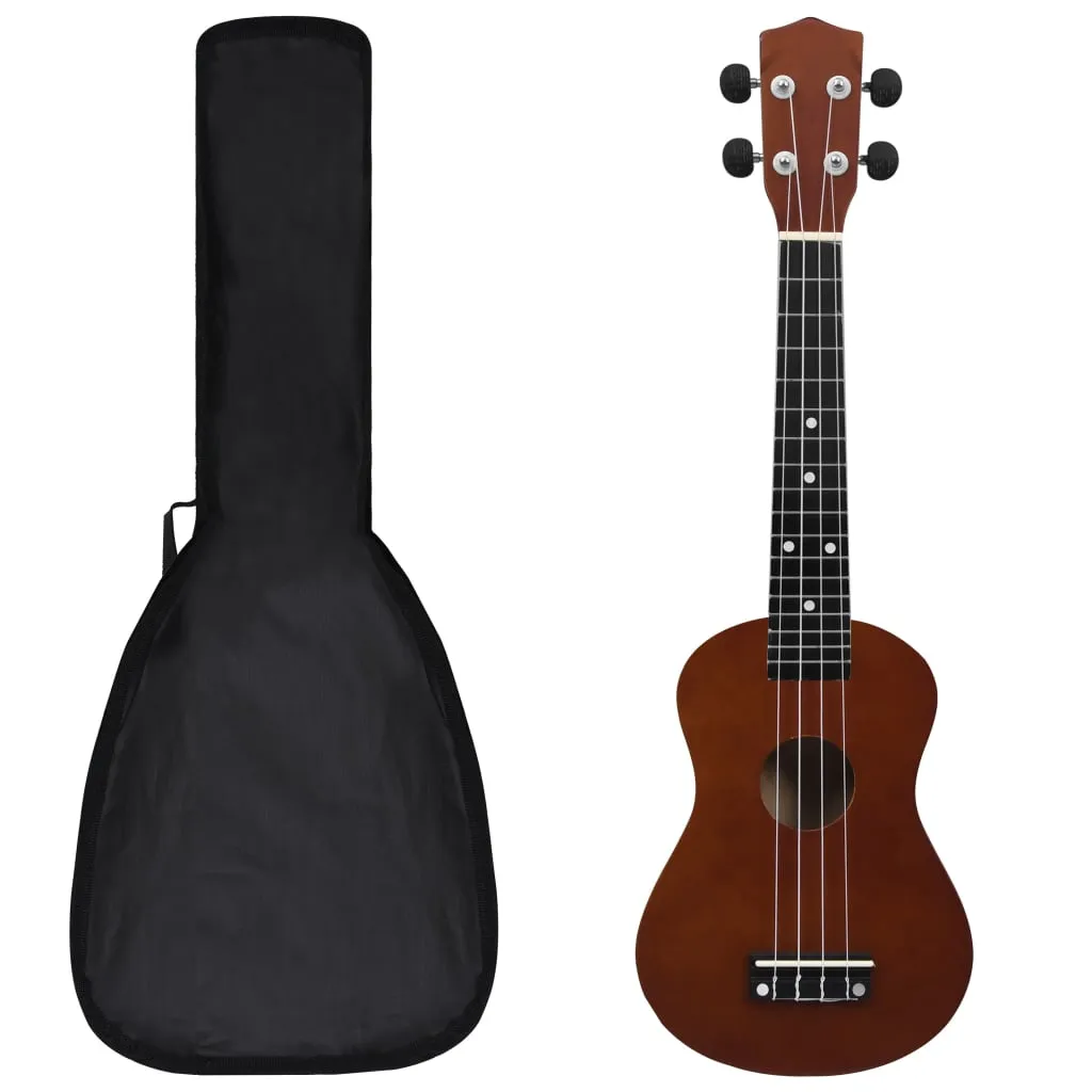 vidaXL Set Ukulele Soprano con Borsa per Bambini Legno Naturale 23