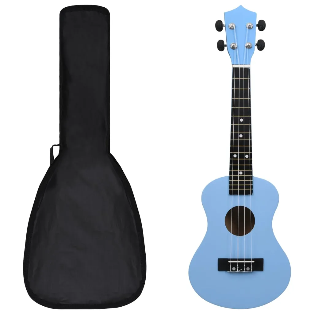 vidaXL Set Ukulele Soprano con Borsa per Bambini Blu Baby 23