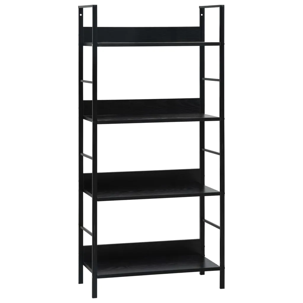 vidaXL Scaffale Libri 4 Ripiani Nero 60x27,6x124,5cm Legno Multistrato