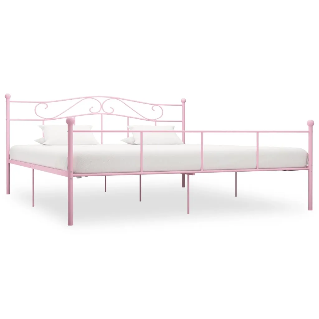 vidaXL Giroletto Rosa in Metallo 180x200 cm