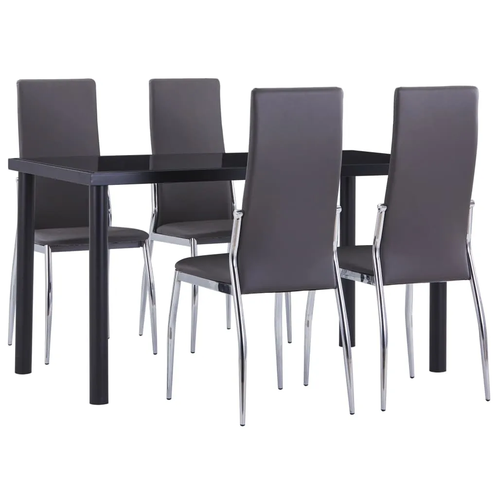 vidaXL Set Sala da Pranzo 5 pz in Similpelle Grigio