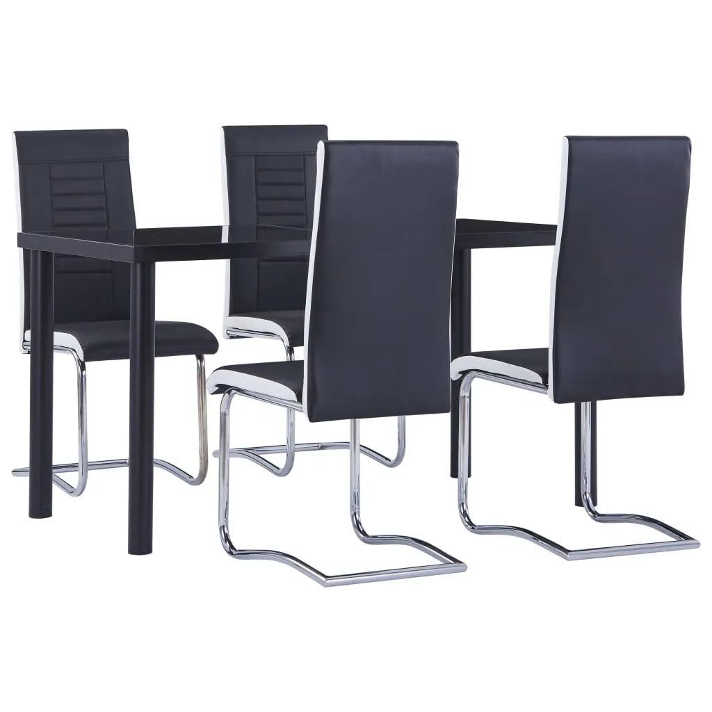 vidaXL Set Sala da Pranzo 5 pz in Similpelle Nero