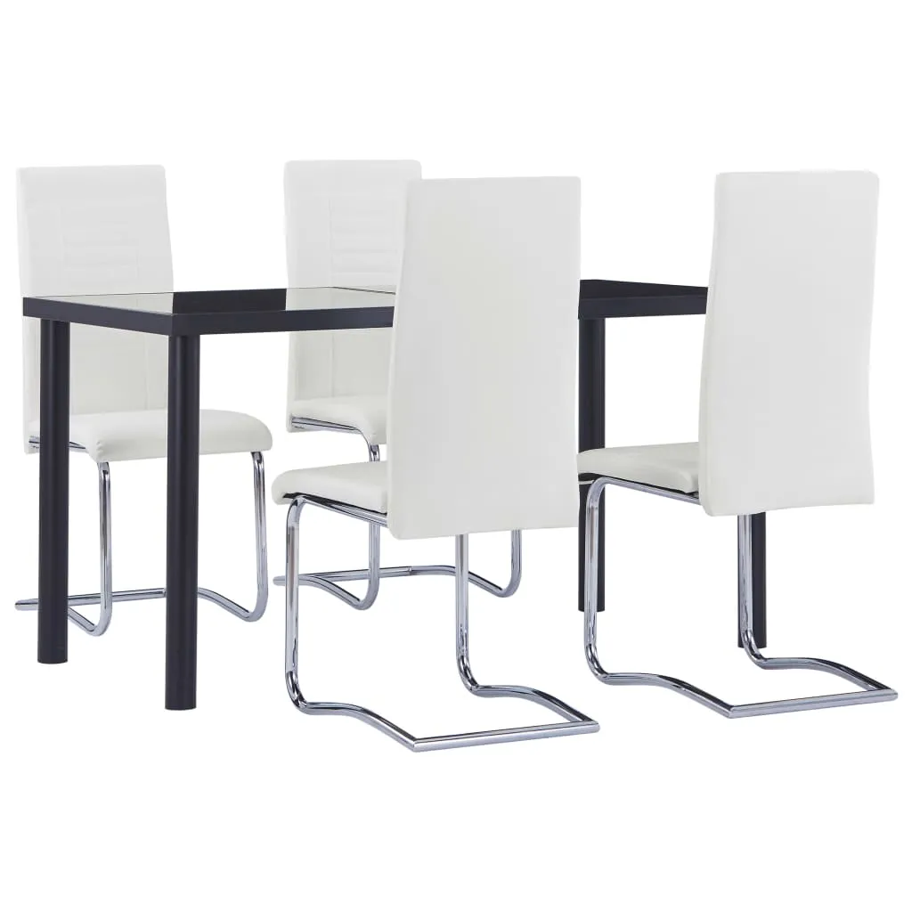 vidaXL Set Sala da Pranzo 5 pz in Similpelle Bianca