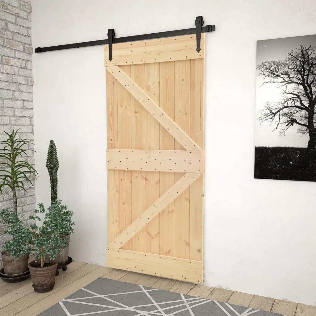 vidaXL Porta 80x210 cm in Legno Massello di Pino