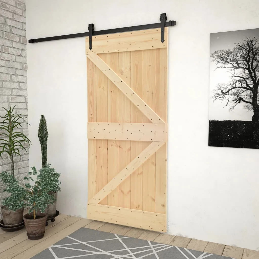 vidaXL Porta 90x210 cm in Legno Massello di Pino