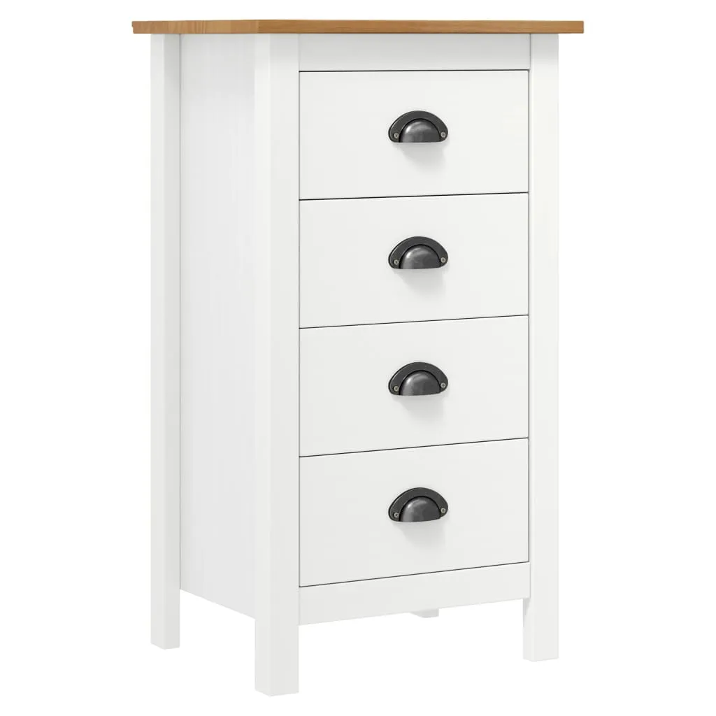 vidaXL Credenza Hill Range Bianco 46x35x80 cm Legno Massello di Pino