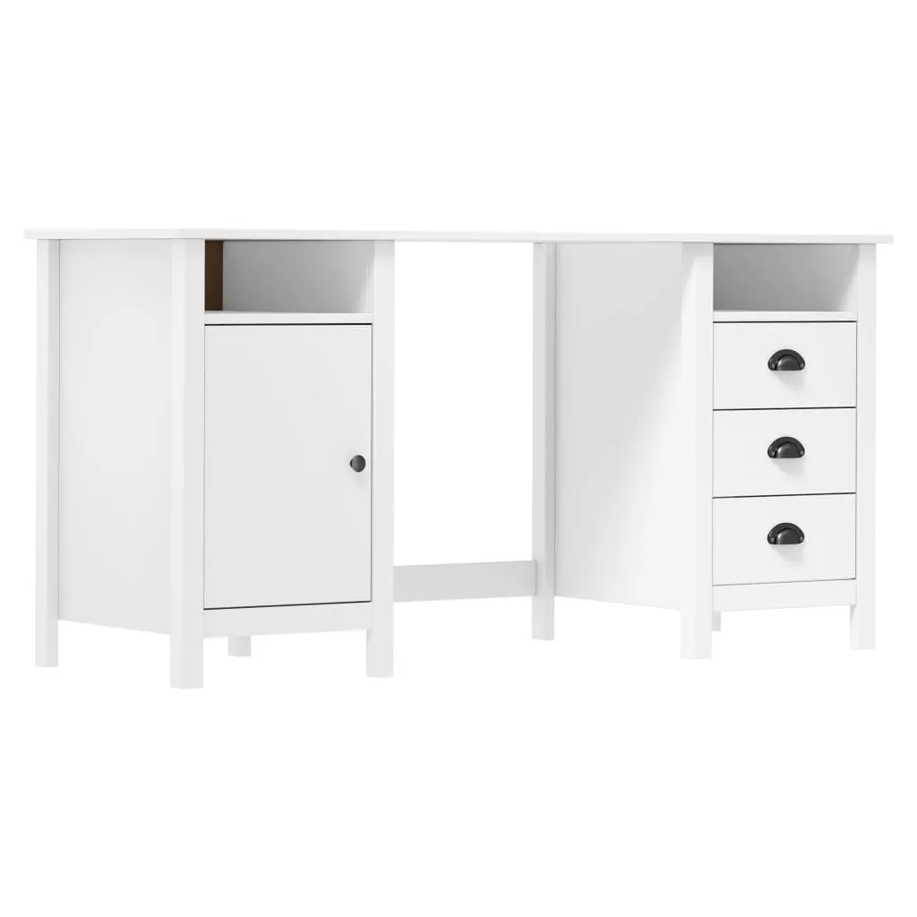 vidaXL Credenza Hill Bianca 150x50x74 cm in Legno Massello di Pino