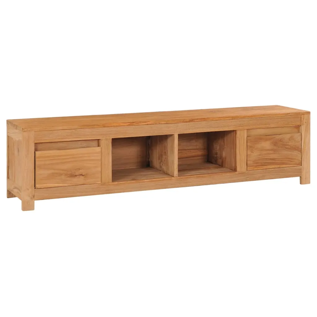 vidaXL Mobile Porta TV 135x30x35 cm in Legno Massello di Teak