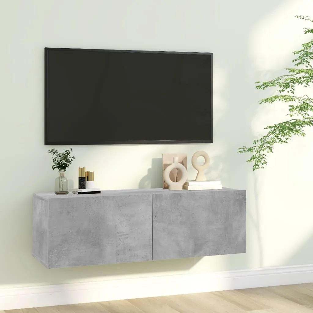 vidaXL Mobile Porta TV Grigio Cemento 100x30x30cm in Legno Multistrato