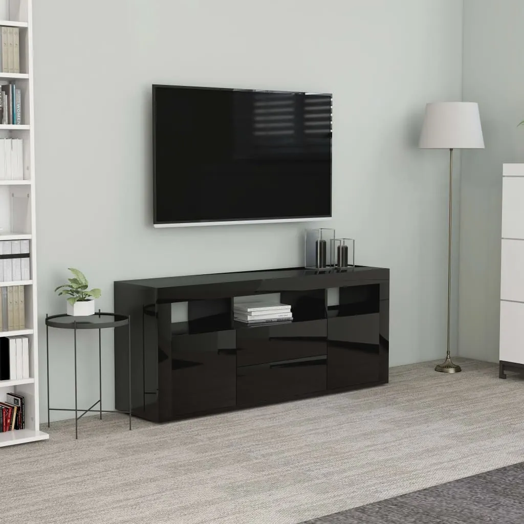 vidaXL Mobile Porta TV Nero Lucido 120x30x50 cm in Legno Multistrato