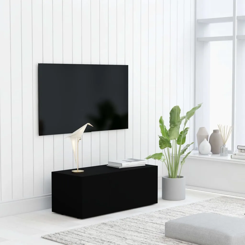 vidaXL Mobile Porta TV Nero 80x34x30 cm in Legno Multistrato