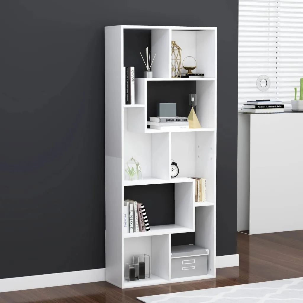 vidaXL Libreria Bianca 67x24x161 cm in Legno Multistrato