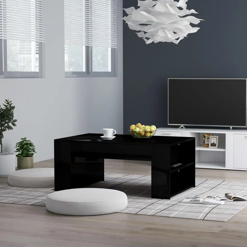 vidaXL Tavolino da Salotto Nero Lucido 100x60x42cm Legno Multistrato