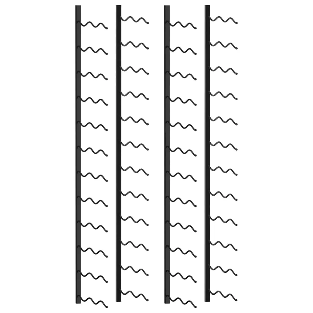 vidaXL Portavini da Parete per 48 Bottiglie 2 pz Nero in Ferro