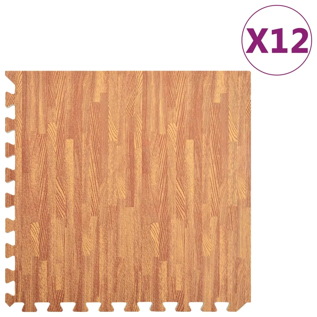 vidaXL Tappetino a Incastro 12 pz Venature Legno 4,32 ㎡ Schiuma EVA