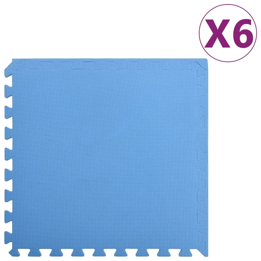 vidaXL Tappetino a Incastro 6 pz 2,16 m² in Schiuma EVA Blu