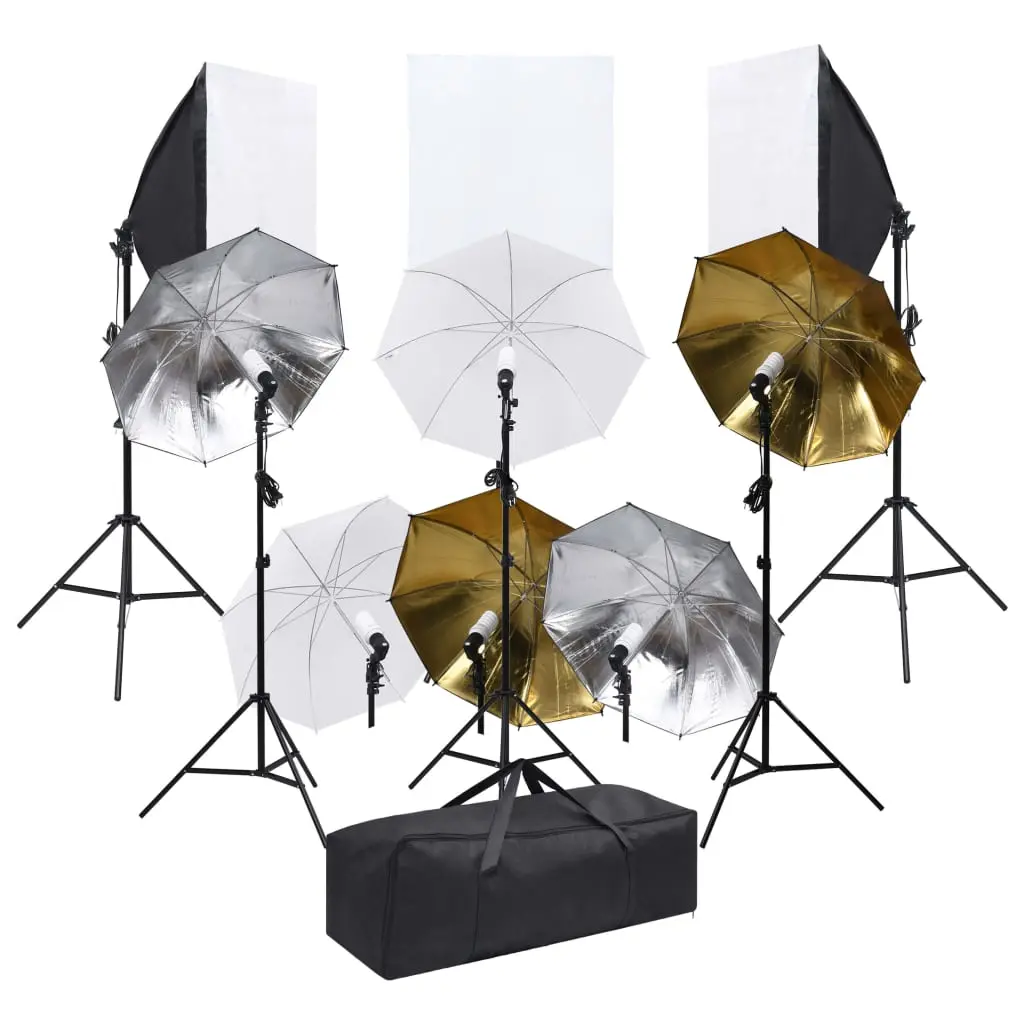 Kit per Studio Fotografico con Set Illuminazione e Softbox