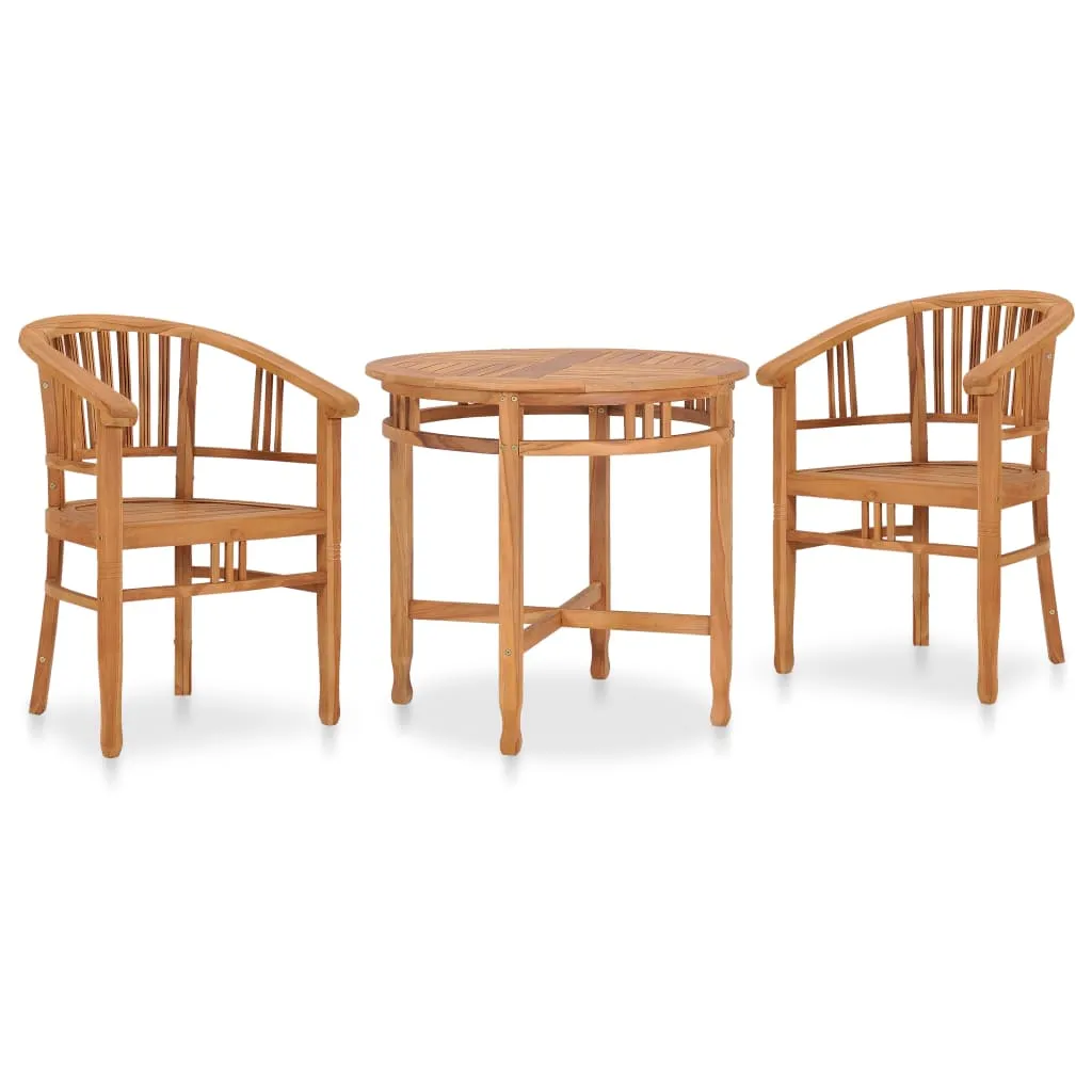 vidaXL Set da Pranzo da Giardino 3 pz in Legno Massello di Teak