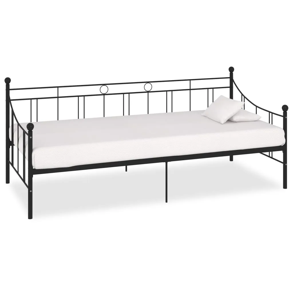 vidaXL Telaio Divano Letto Nero in Metallo 90x200 cm