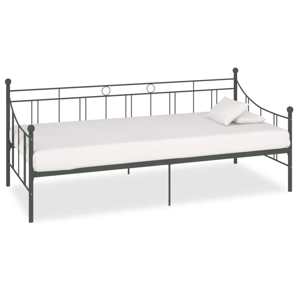 vidaXL Telaio Divano Letto Grigio in Metallo 90x200 cm