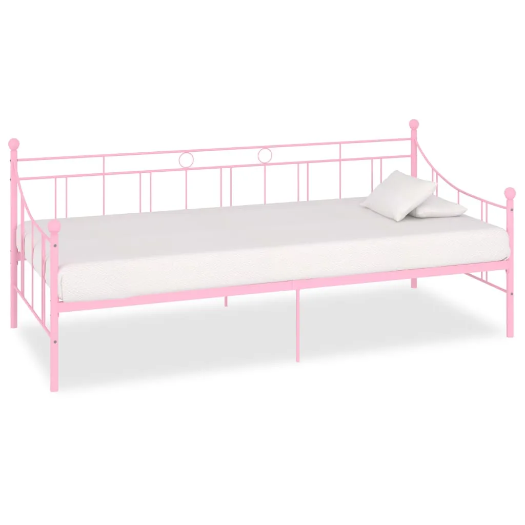 vidaXL Telaio Divano Letto Rosa in Metallo 90x200 cm