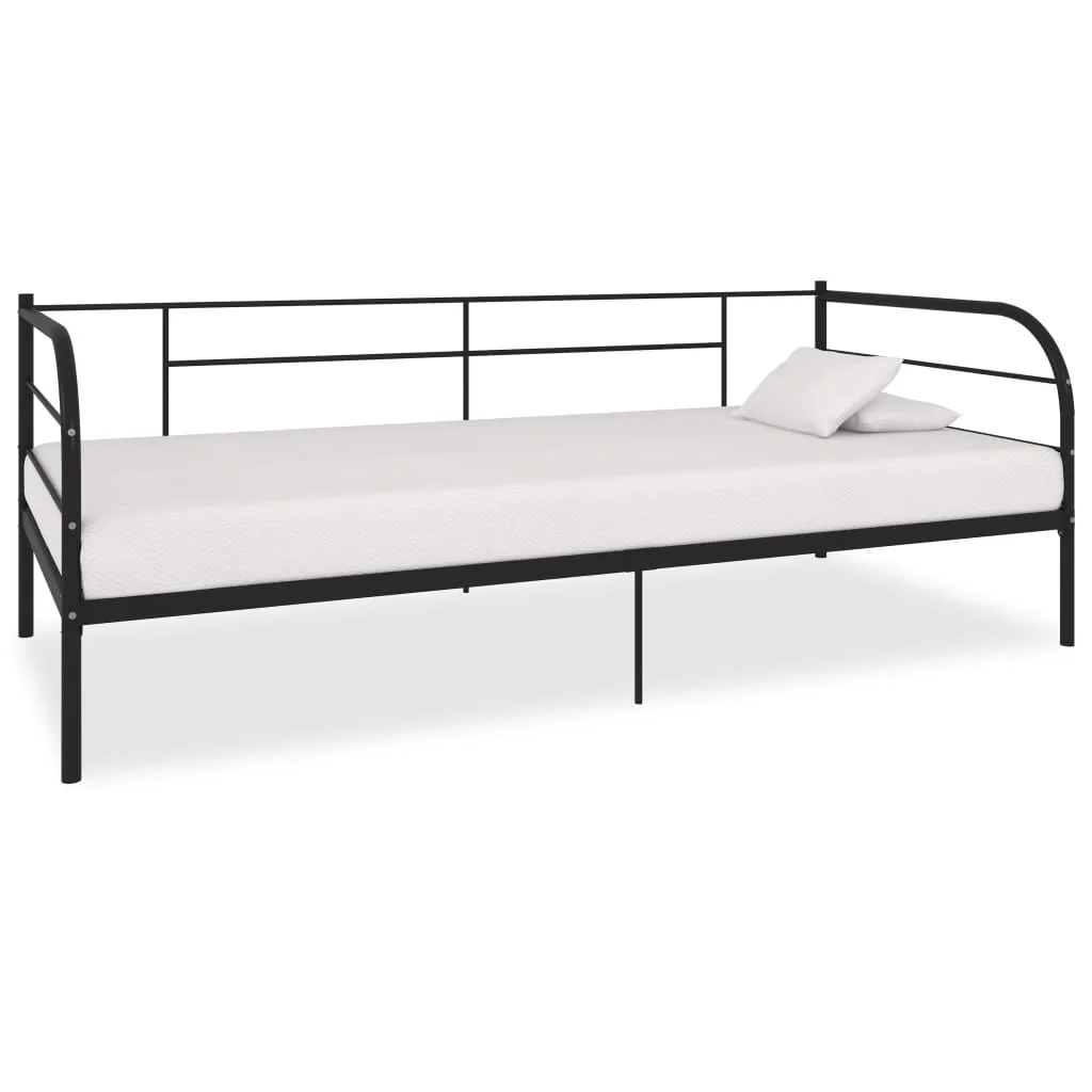 vidaXL Telaio Divano Letto Nero in Metallo 90x200 cm