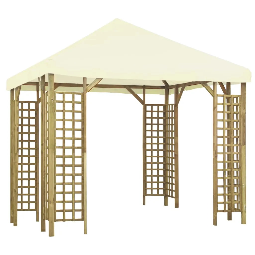 vidaXL Gazebo 3x3 m Bianco Crema