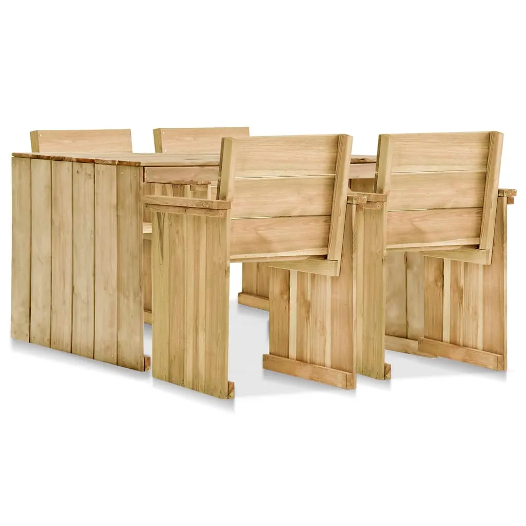 vidaXL Set da Pranzo da Giardino 5 pz in Legno di Pino Impregnato