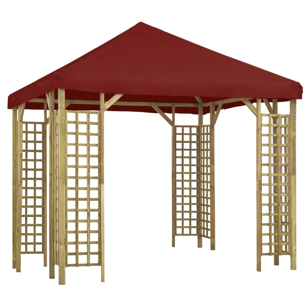 vidaXL Gazebo 3x3 m Rosso Bordò