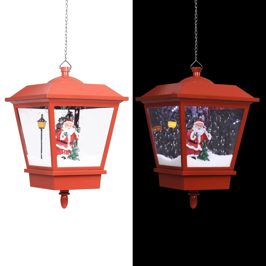 vidaXL Lampada Natalizia Sospesa LED e Babbo Natale Rossa 27x27x45 cm