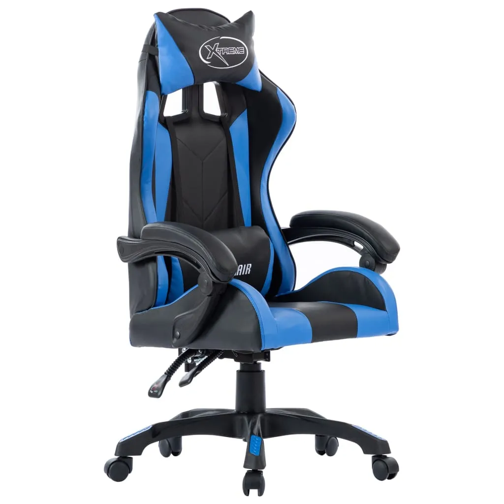 vidaXL Sedia da Gaming Blu in Similpelle