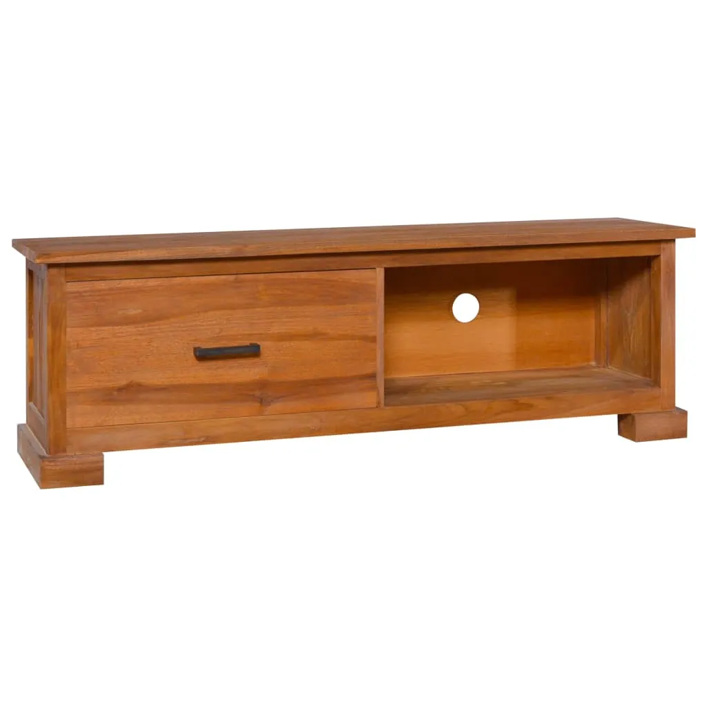 vidaXL Mobile Porta TV 112x30x37 cm in Legno Massello di Teak