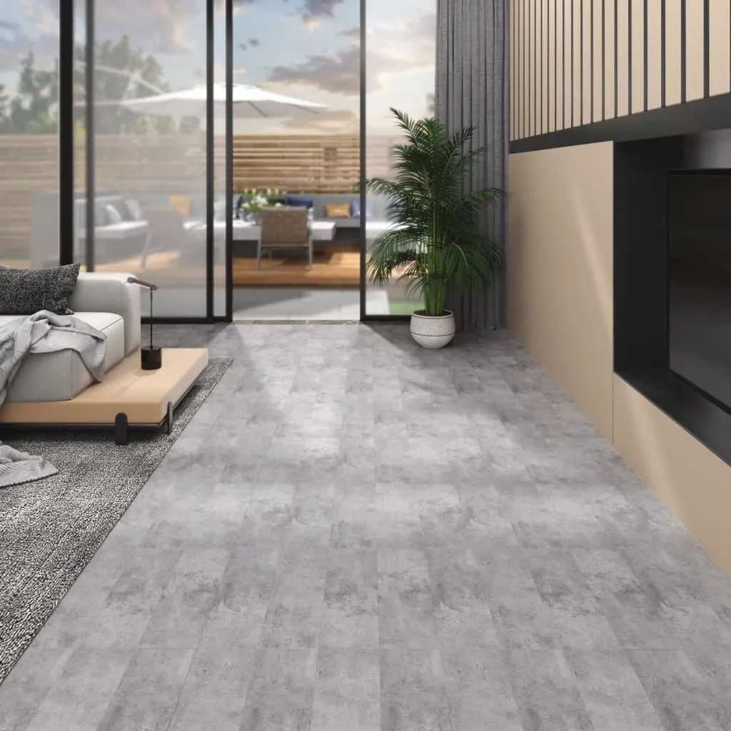 vidaXL Listoni Pavimenti Non Autoadesivi 4,46m² 3mm Cemento Marrone