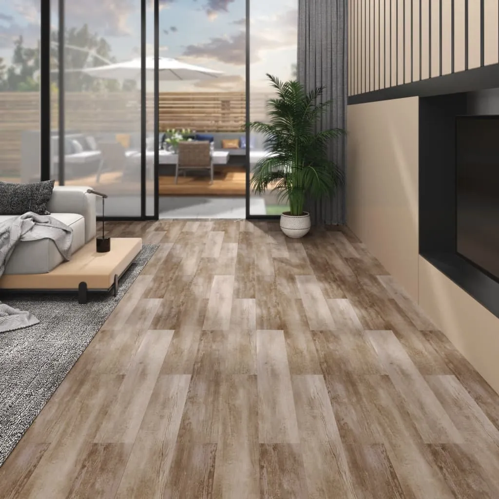 vidaXL Listoni Pavimenti Non Autoadesivi PVC 5,26m² 2mm Legno Slavato