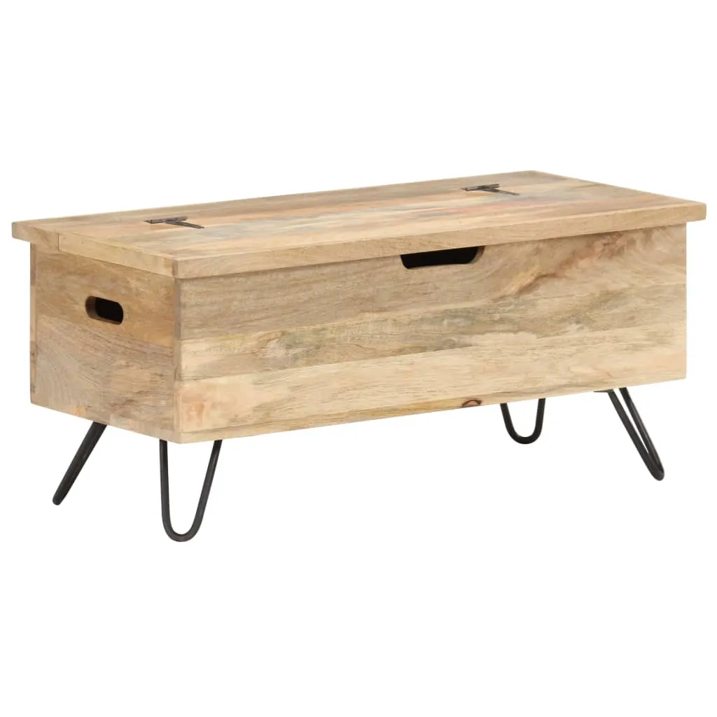 vidaXL Baule 90x40x45 cm in Legno Massello di Mango