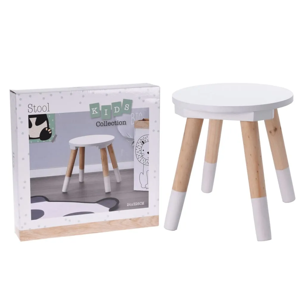 H&S Collection Sgabello per Bambini 24x26 cm Bianco