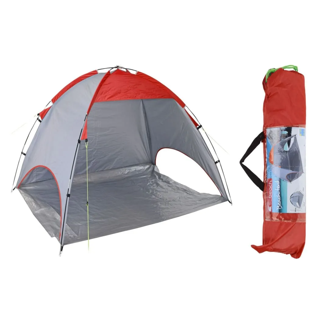 Probeach Tenda da Spiaggia Rossa e Grigia 220x120x115 cm