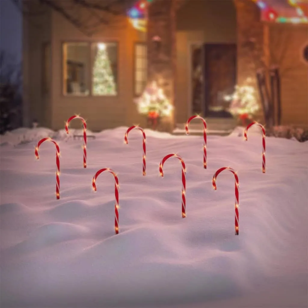 Ambiance Set di Luci di Natale a Bastoncini di Zucchero 8 pz