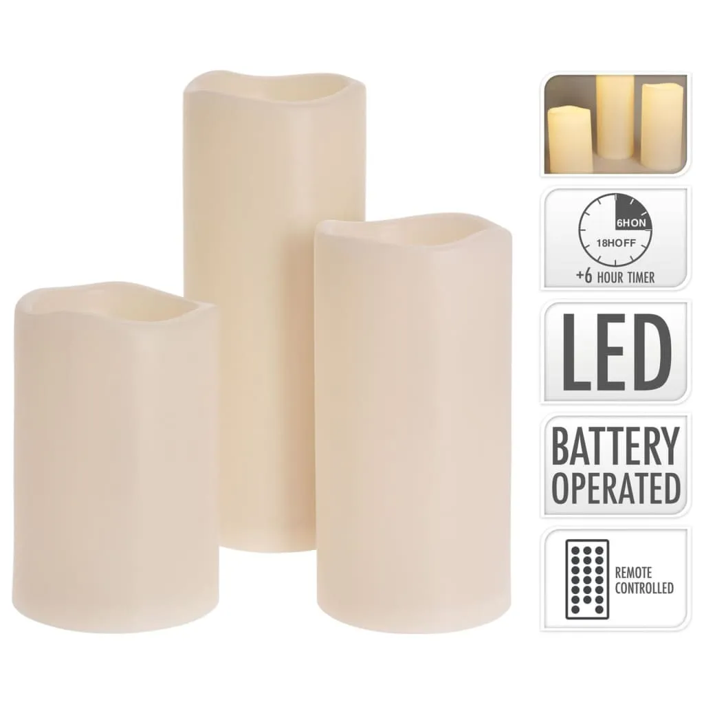 Ambiance Set di Candele a LED 3 pz con Telecomando