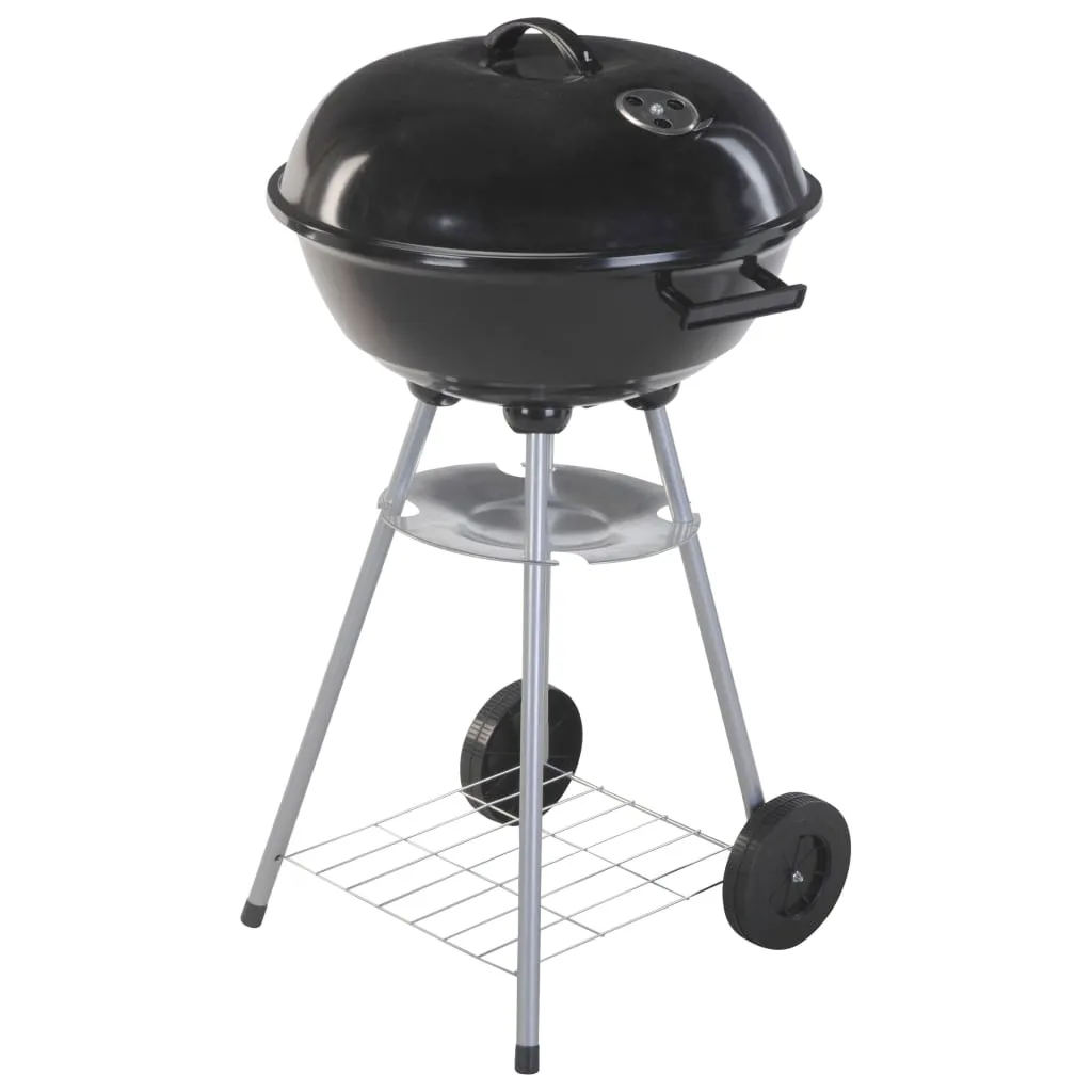 ProGarden Griglia per Barbecue con Bollitore su Ruote 46 cm Nera