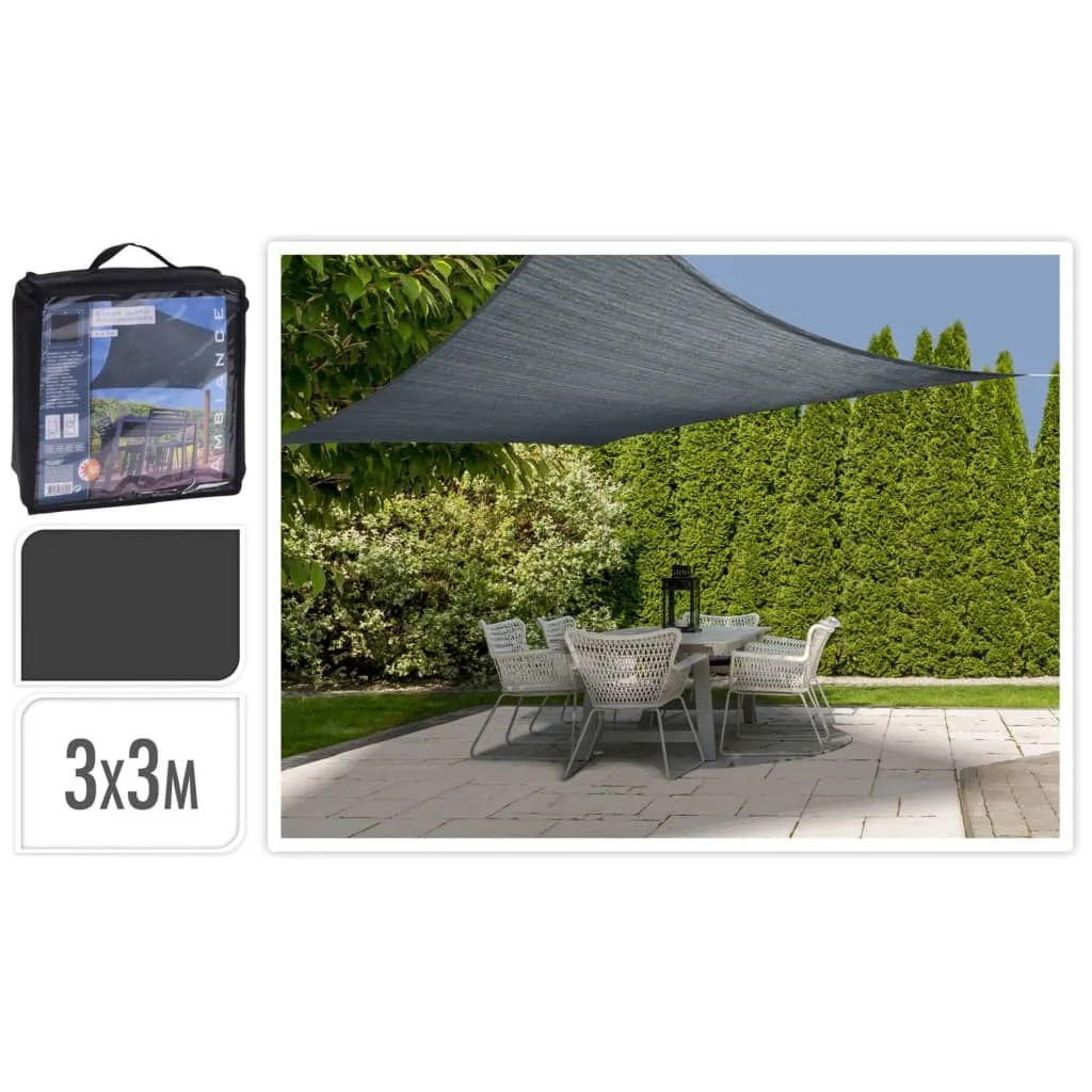 ProGarden Vela Parasole 3x3 m Grigio Scuro Quadrato