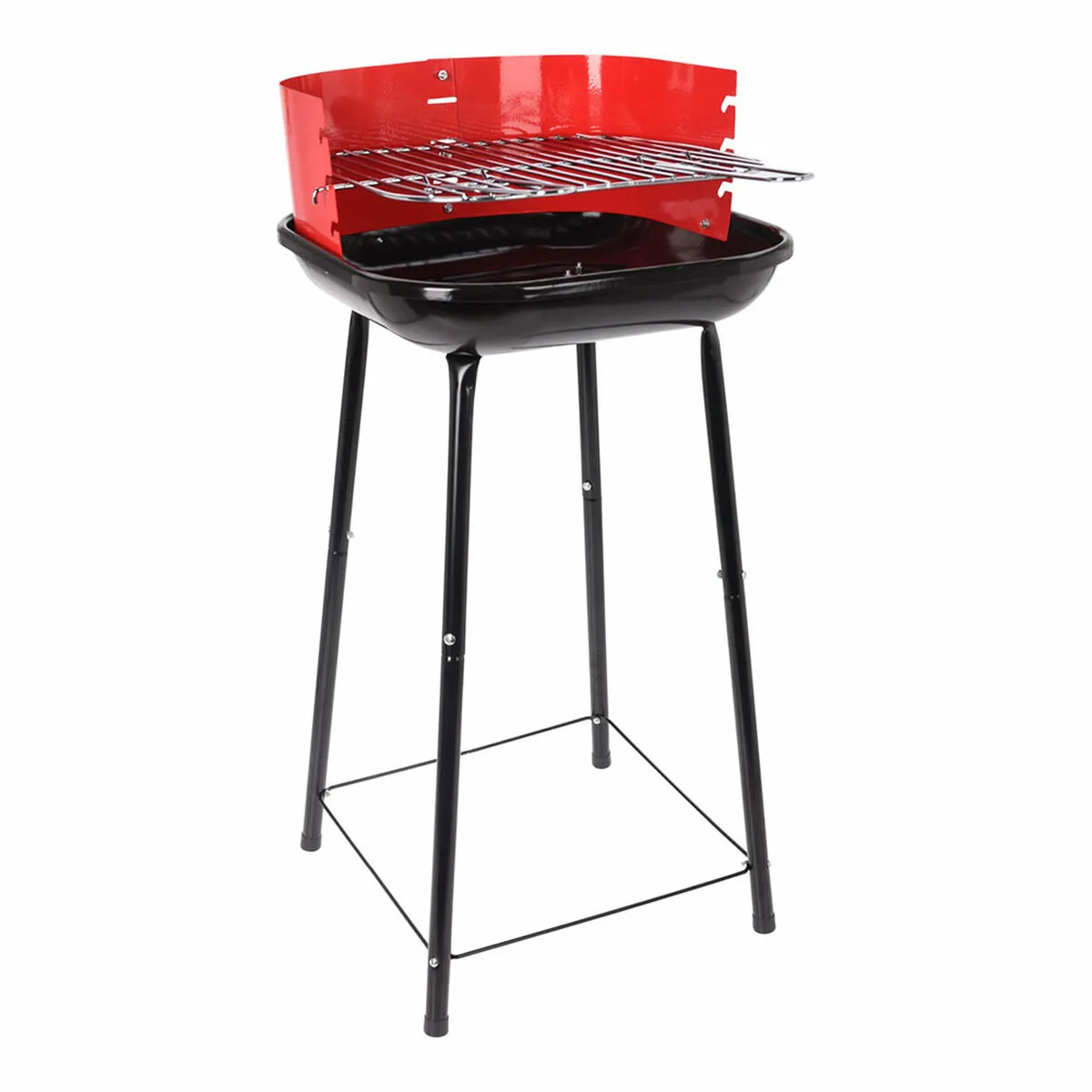 Barbecue a Carbone con Gambe Grill 41 x 41 x 74 cm Rosso/Nero