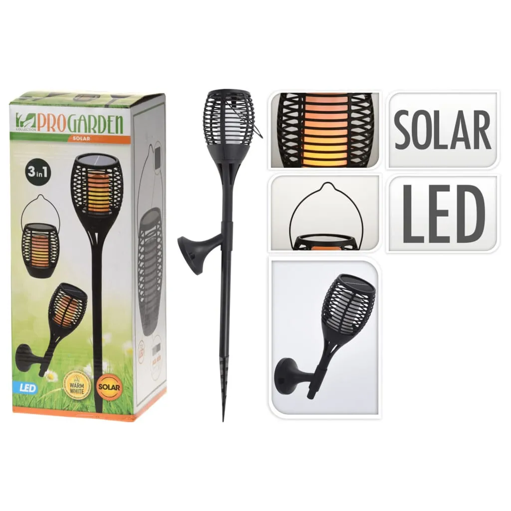 ProGarden Lampada Solare a LED da Giardino 3 in 1 Nera