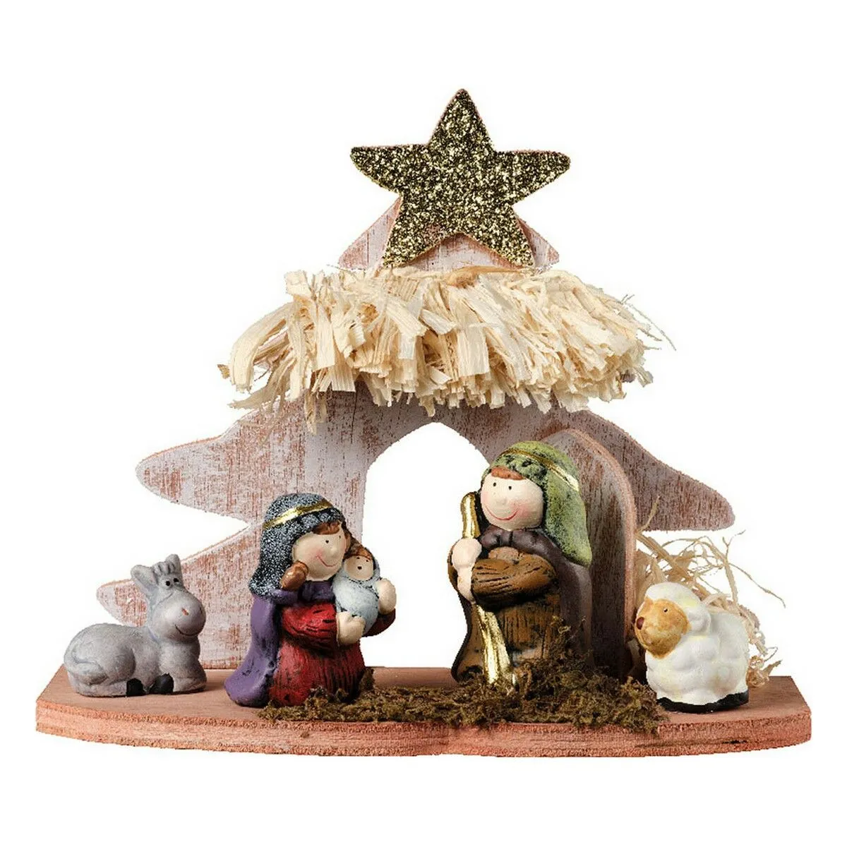 Presepe di Natale Decoris Chiaro (15 x 8 x 13 cm) (6 Pezzi)