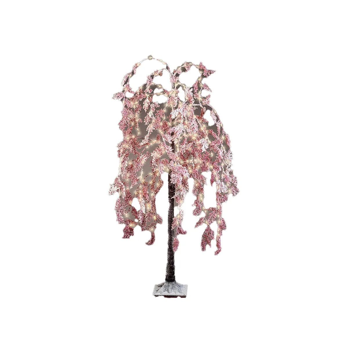 Albero di Natale Esterno Luce LED Rosa Nevoso