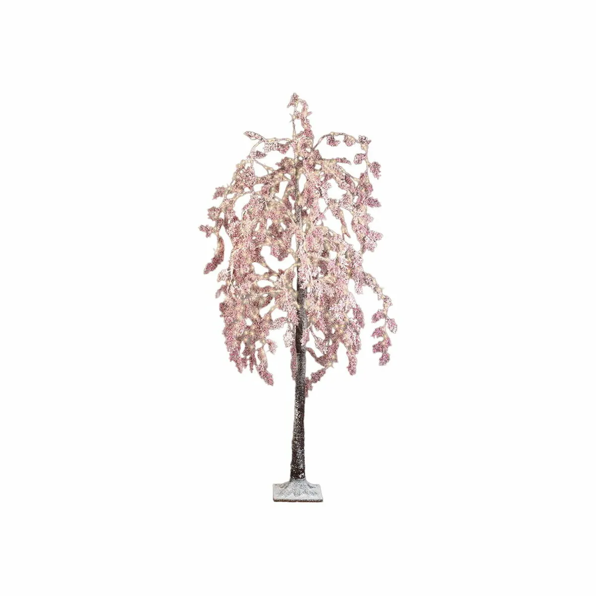 Statua Decorativa da Giardino Esterno Salice Luce LED Rosa 210 cm